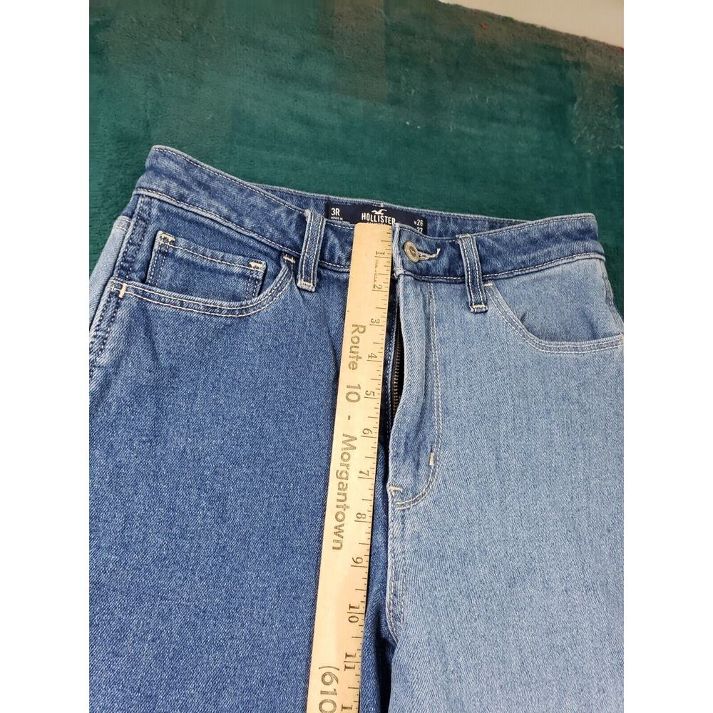 Hollister Jeans Sz 3 Womens Blue Denim Pants Ladies Patchwork High Rise Mom - Picture 7 of 13